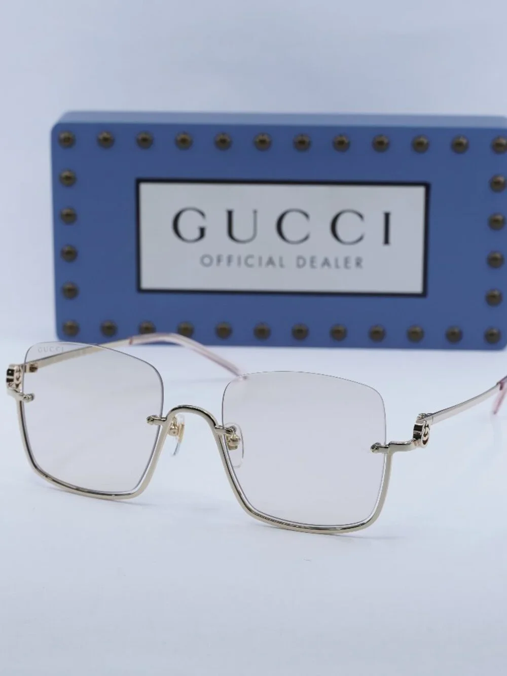 Gucci GG1279S 004 Women Square Sunglasses - Gold / Light Yellow